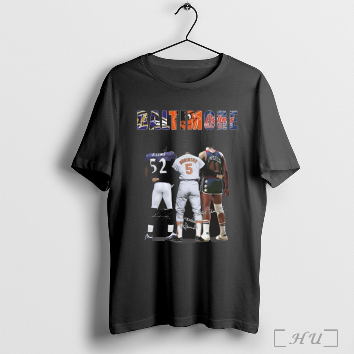 Baltimore Ravens Lewis Orioles Robinson Bullets Unseld Signatures 2024 T Shirt