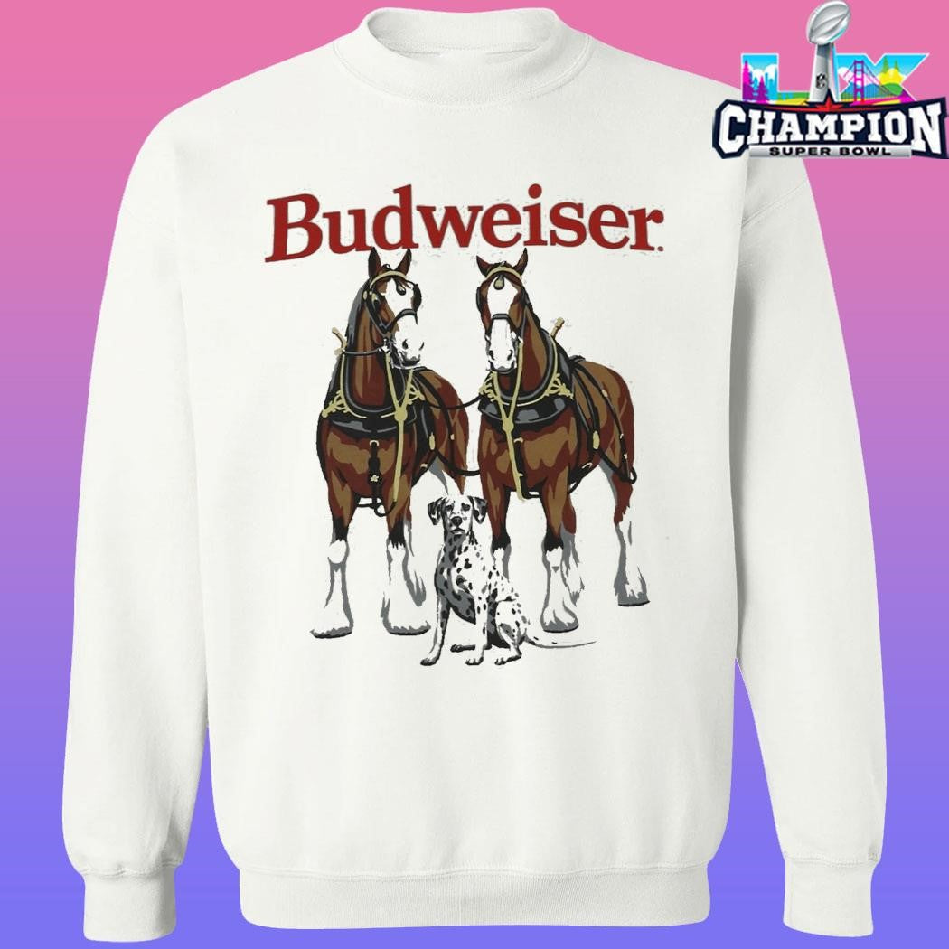 Beer Gear Budweiser Clydesdales And Dalmatian Shirt