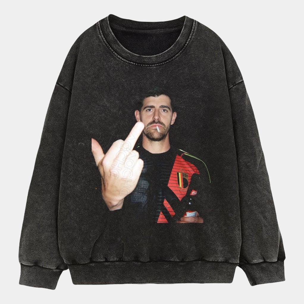 Belgium Football Team Thibaut Courtois Middle Finger Drunk Shirt