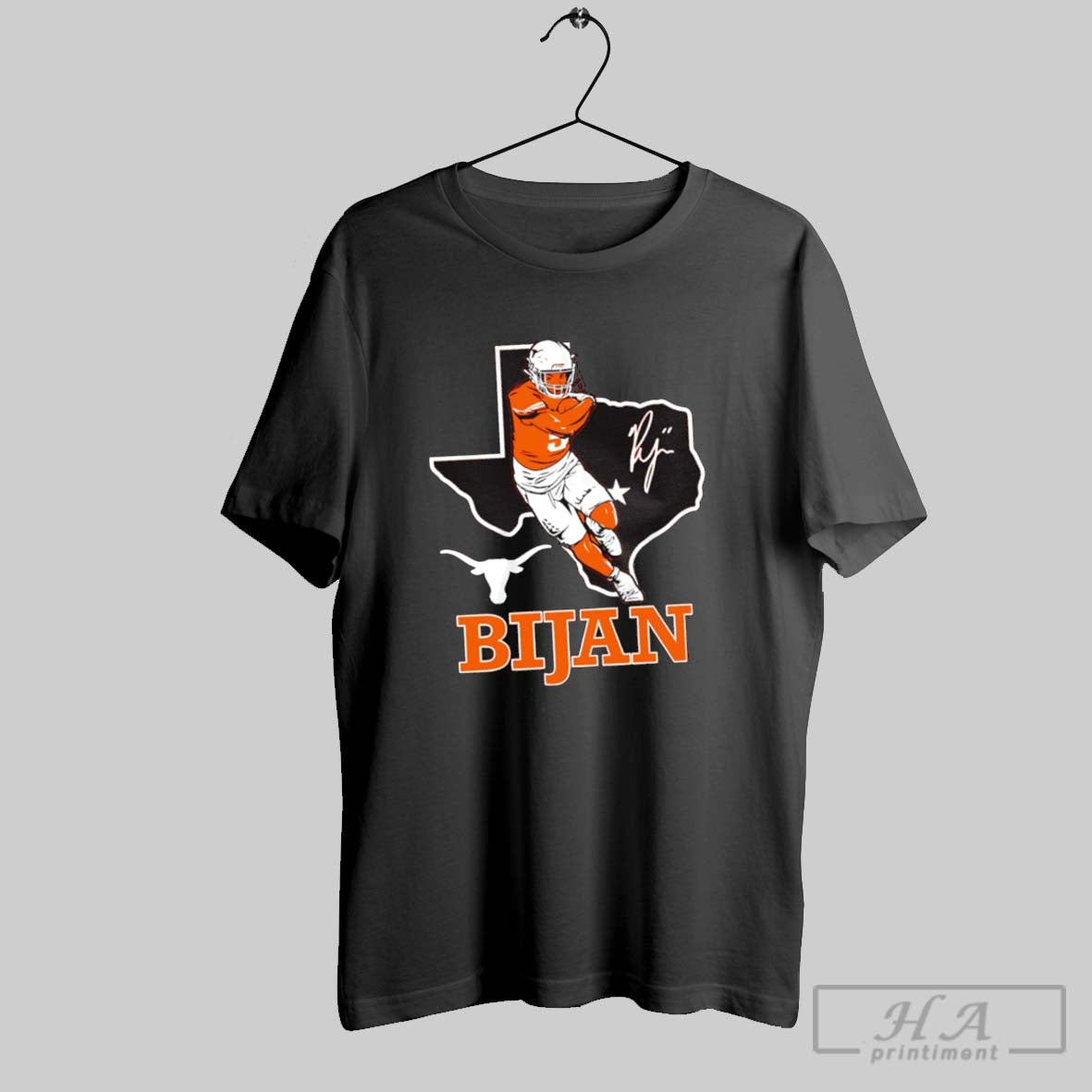 Bijan Robinson Texas Longhorns Football State Map Signature