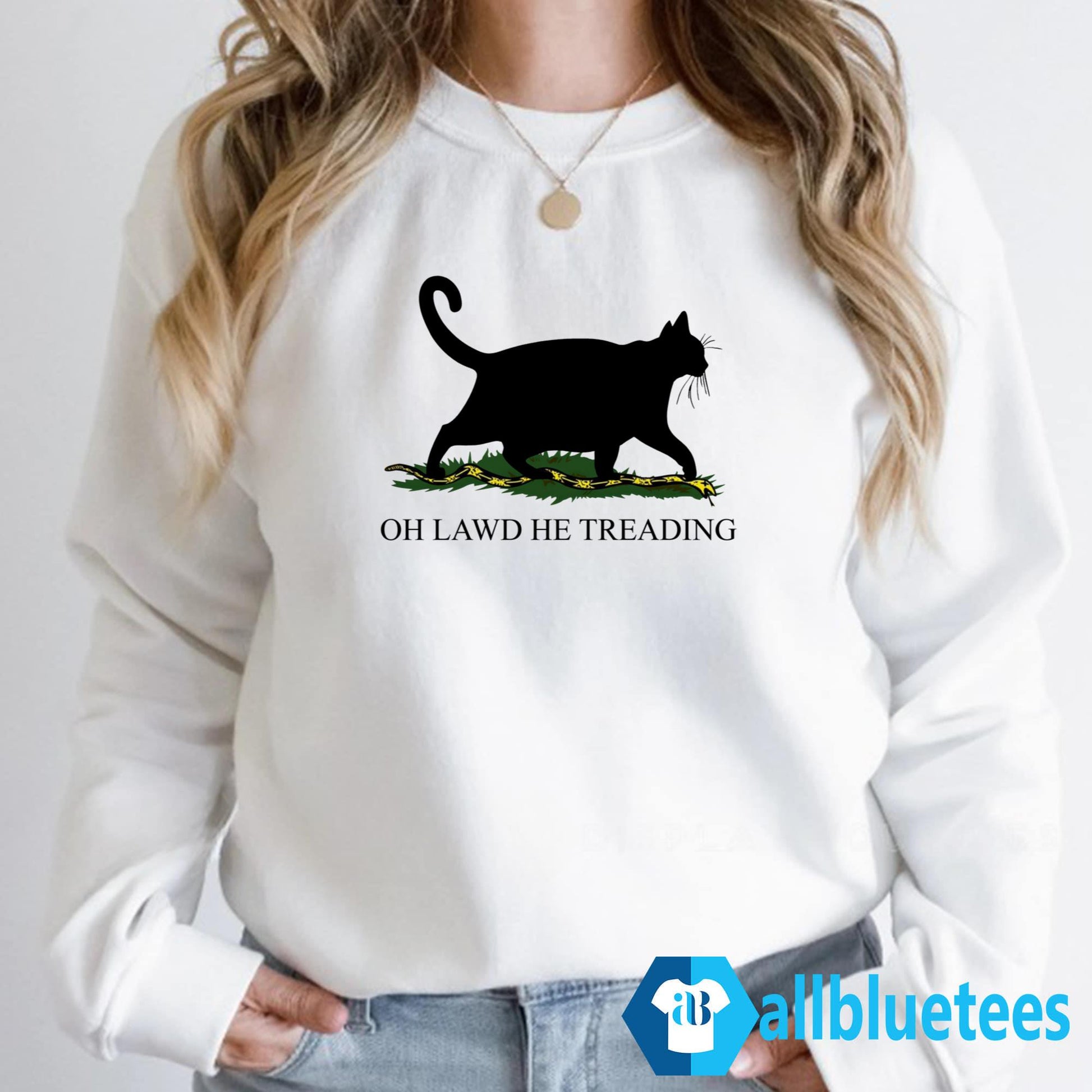 Black Cat Oh Lawd He Treading Shirt