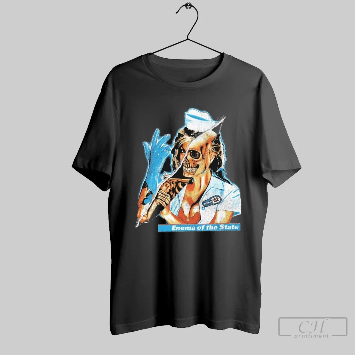 Blink 182 Enema Of The State Skeleton Nurse T Shirt