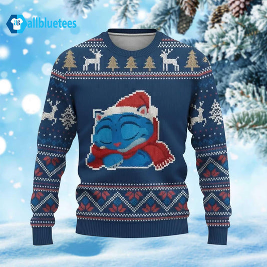 Blue Tiger Sleeping Ugly Christmas Sweater