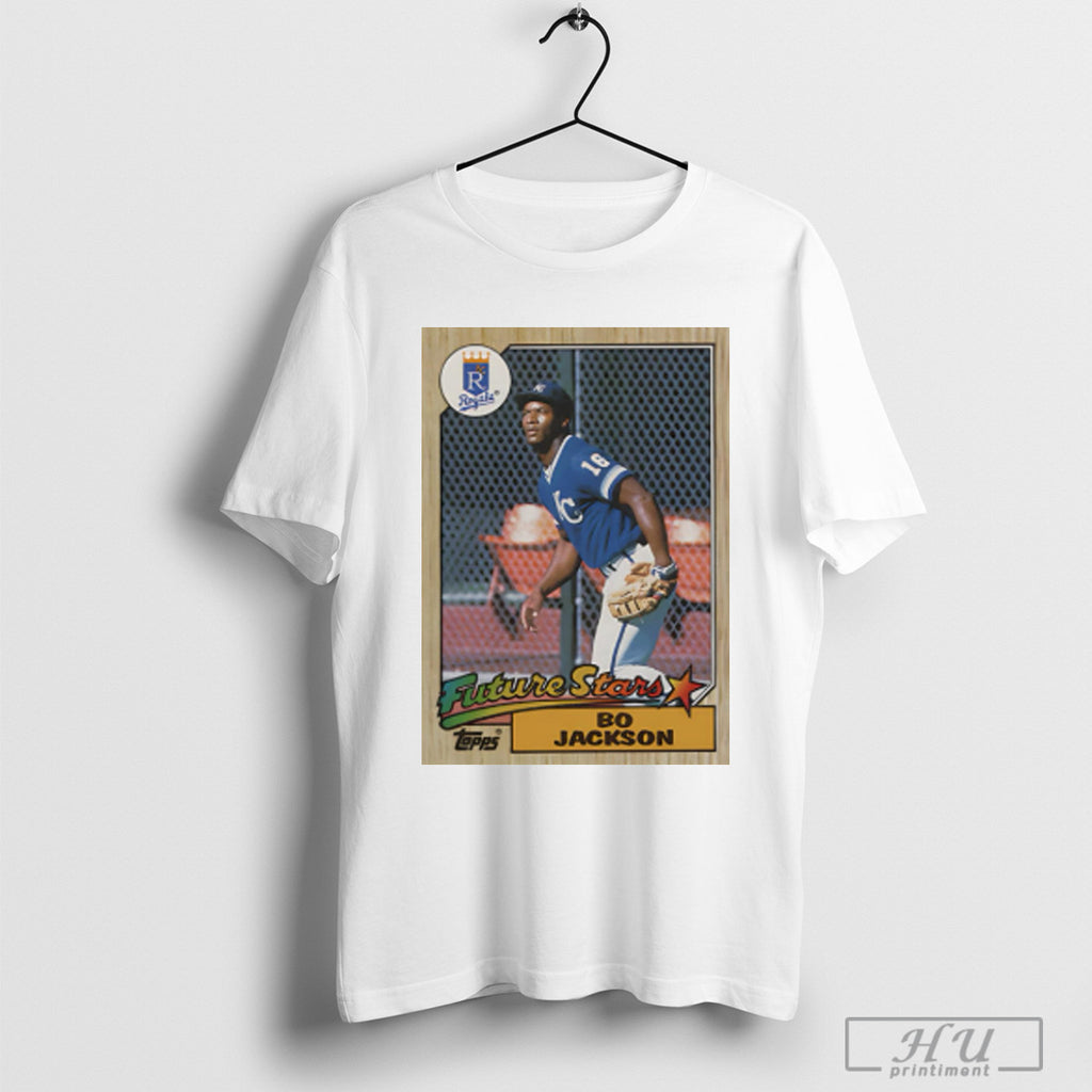 Bo Jackson Kansas City Royals 1987 Topps Baseball Card Player T Shirt