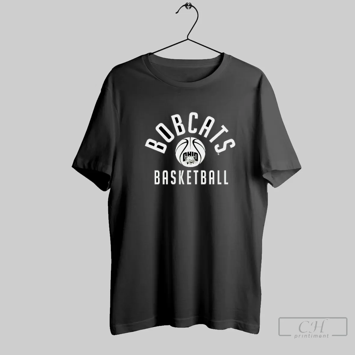 Bobcats Ohio Basketball With Bobcat Logo Ball T Shirt