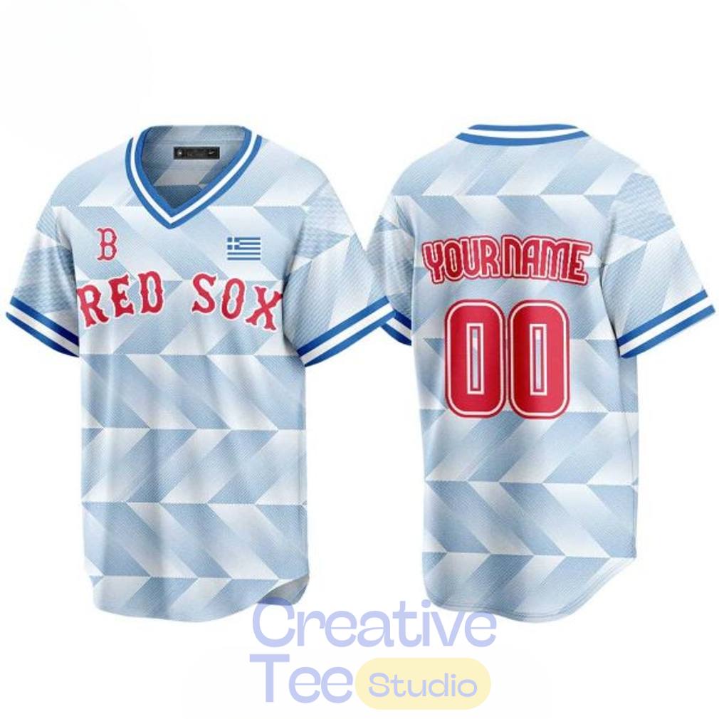 Boston Red Sox Greek American Celebration Night 2026 Custom Baseball Jersey