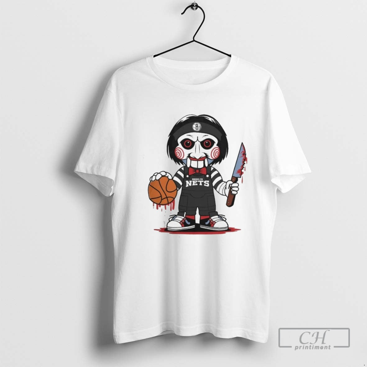 Brooklyn Nets Halloween Jigsaw Saw Horror Basketball