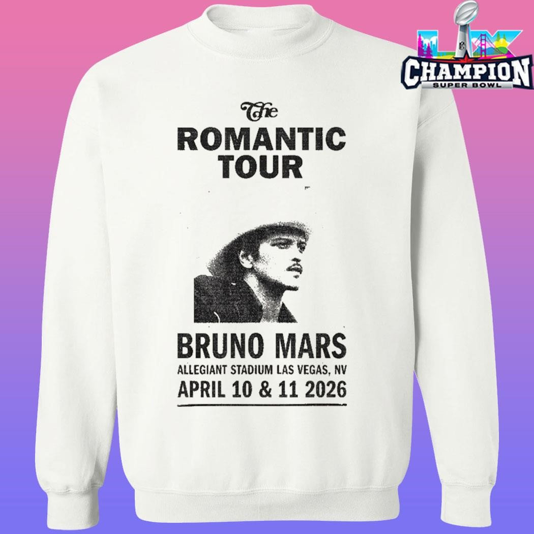 Bruno Mars The Romantic Tour Allegiant Stadium Shirt
