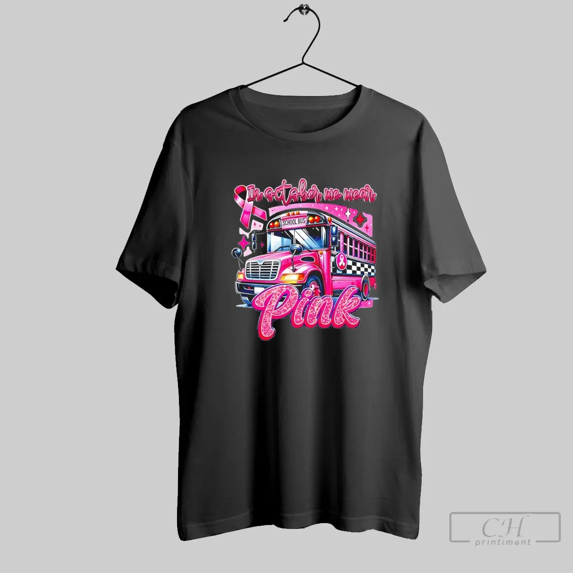 Bus Drivers In Antaber We Wear Pink Pink Ribbon T Shirt