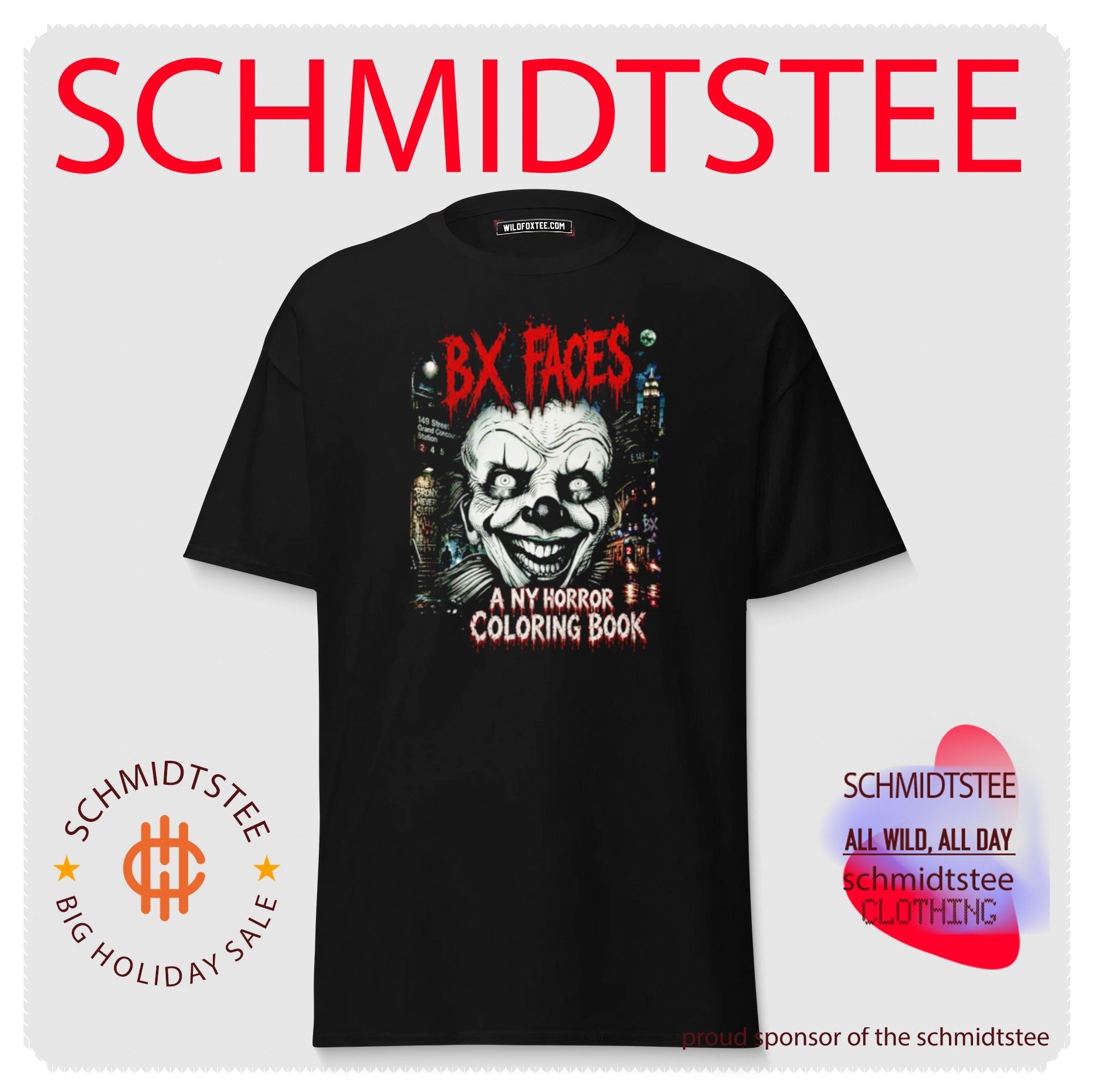 Bx Faces creepy clown illustration shirt