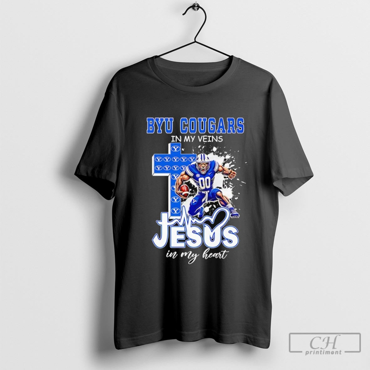 Byu Cougars In My Veins Jesus In My Heart Mascot Shirt Sweater