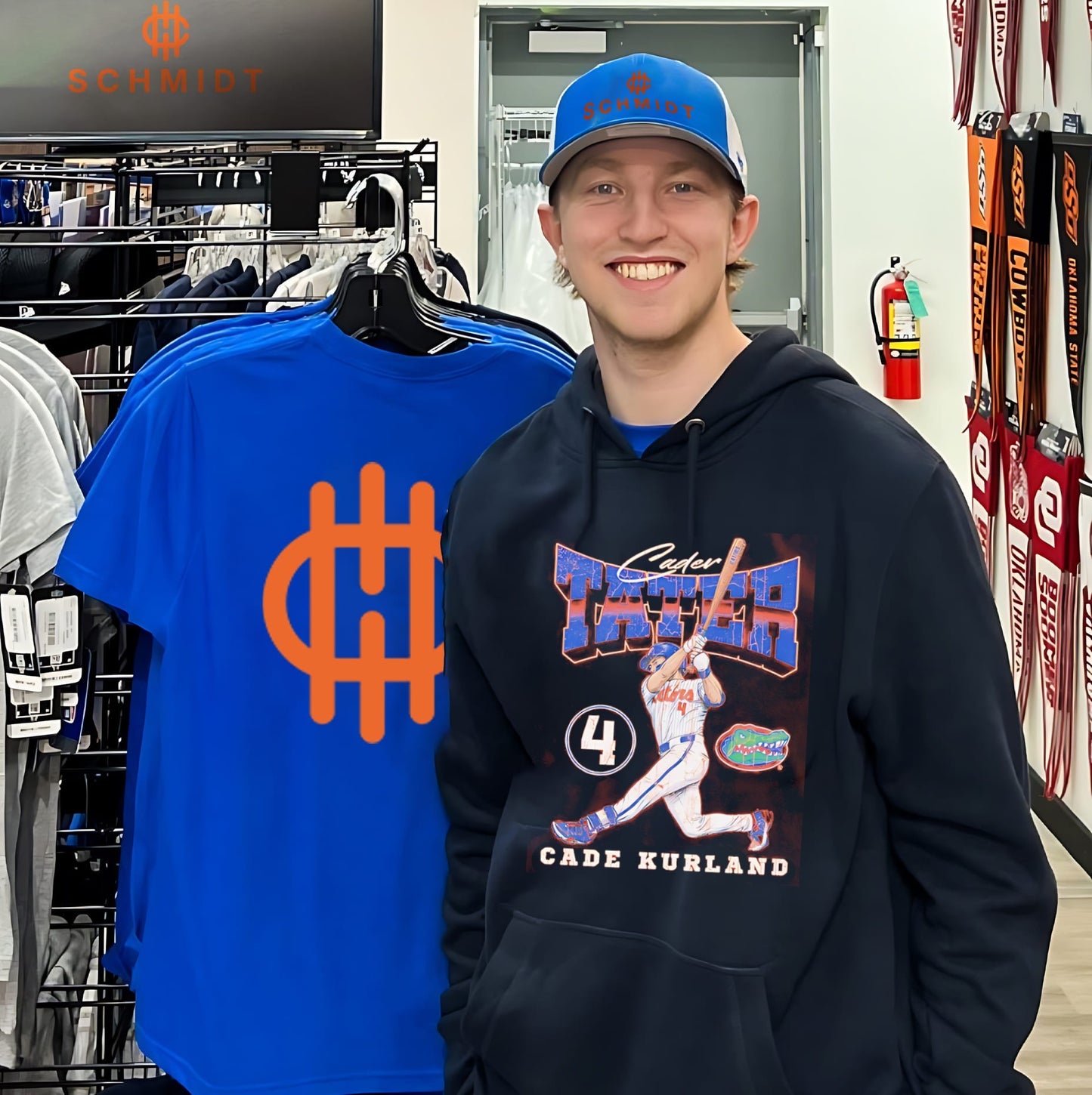 Cader Tater Florida Gators Cade Kurland number 4 illustration shirt