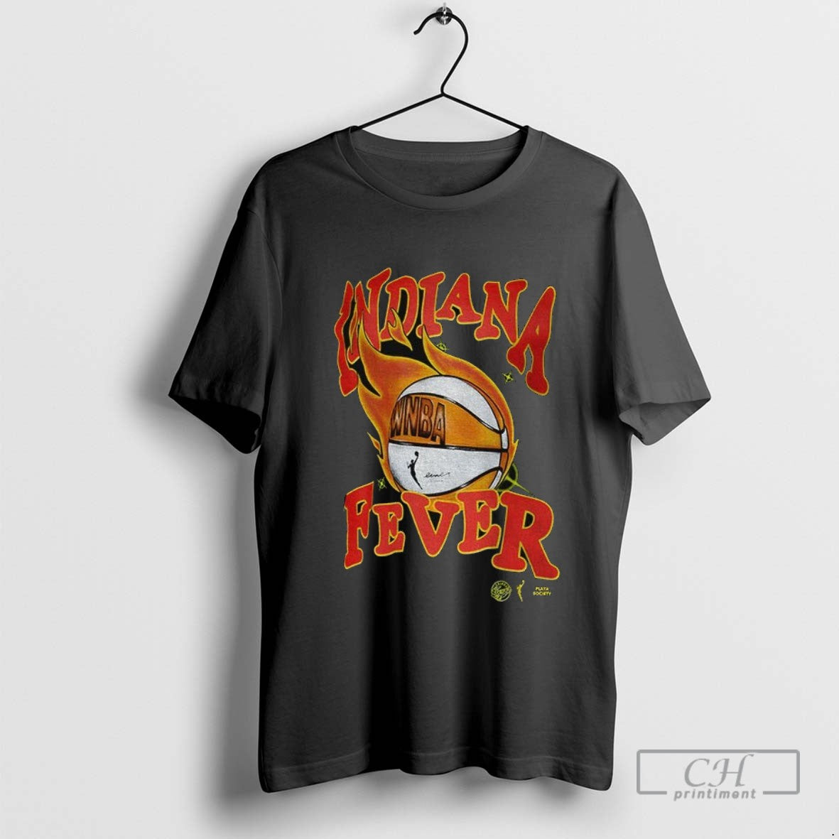 Caitlin Clark Wearing Indiana Fever Wnba Basketball Fire Logo Art Vintage