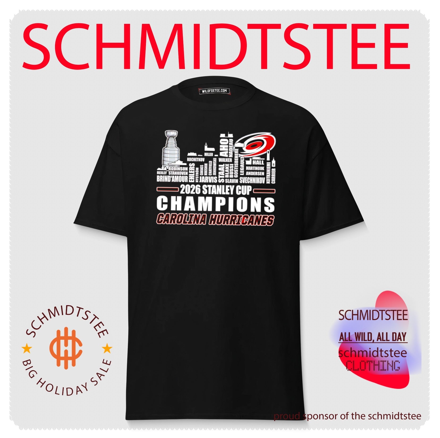 Carolina Hurricanes NHL Stanley Cup Champions 2026 player skyline shirt