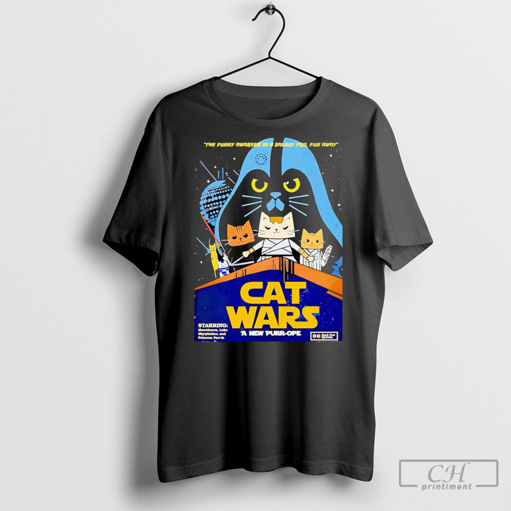 Cat Wars The Furry Awakens In A Galaxy Fur Fur Away Shirt