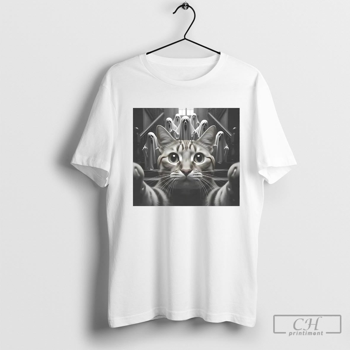Cat Selfie With Ghosts Halloween Shirt Sweater