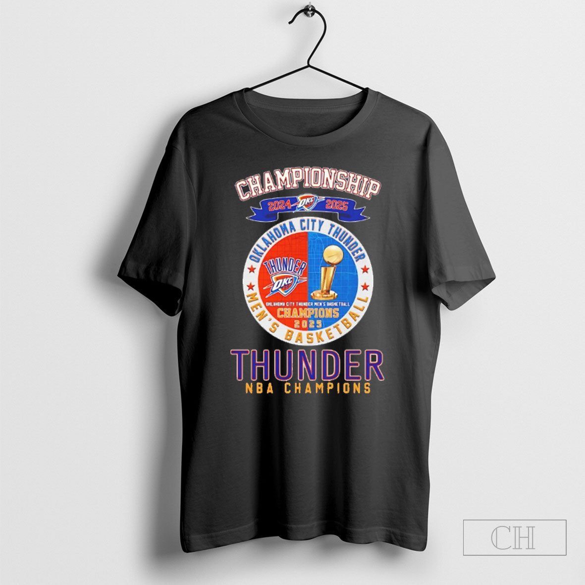 Championship Oklahoma City Thunder Mens Basketball 2024 2025 Nba Tee Shirt