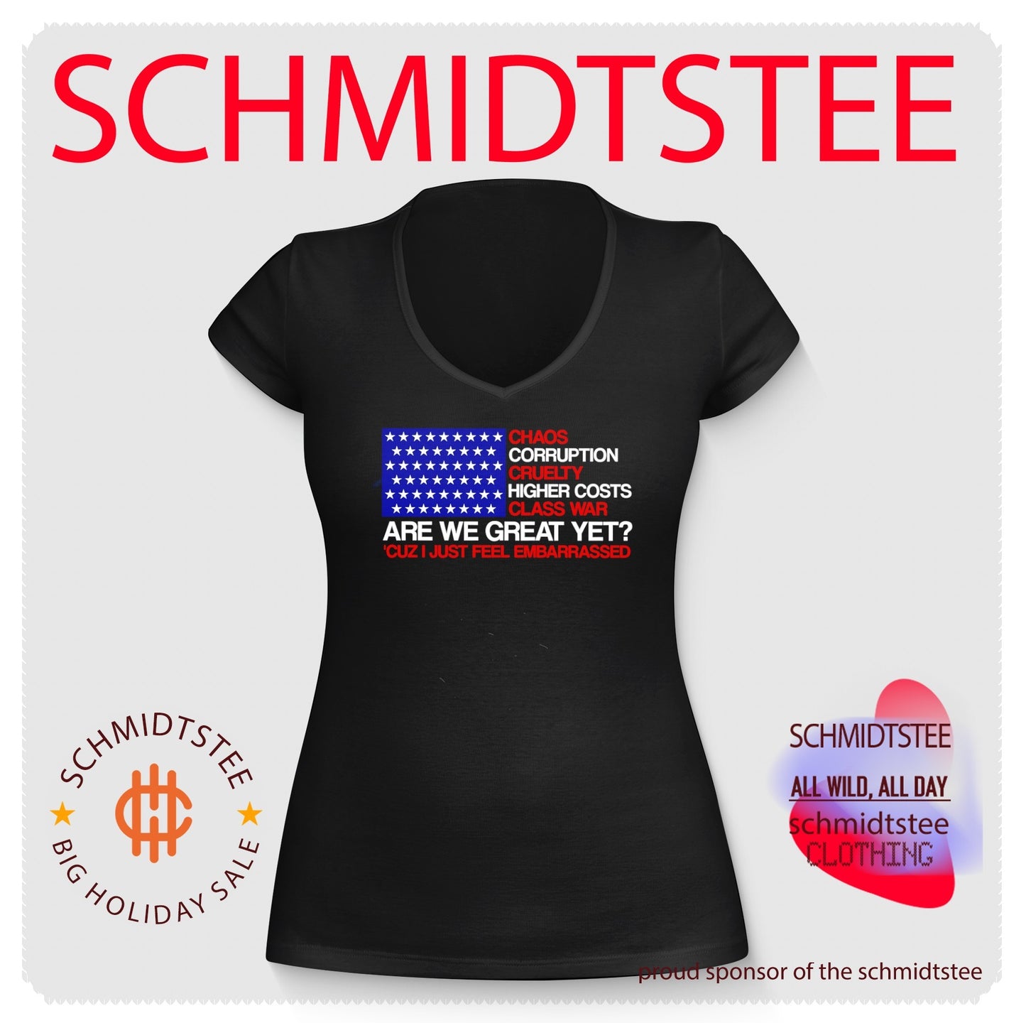Chaos corruption cruelty higher costs class war are we great yet flag shirt