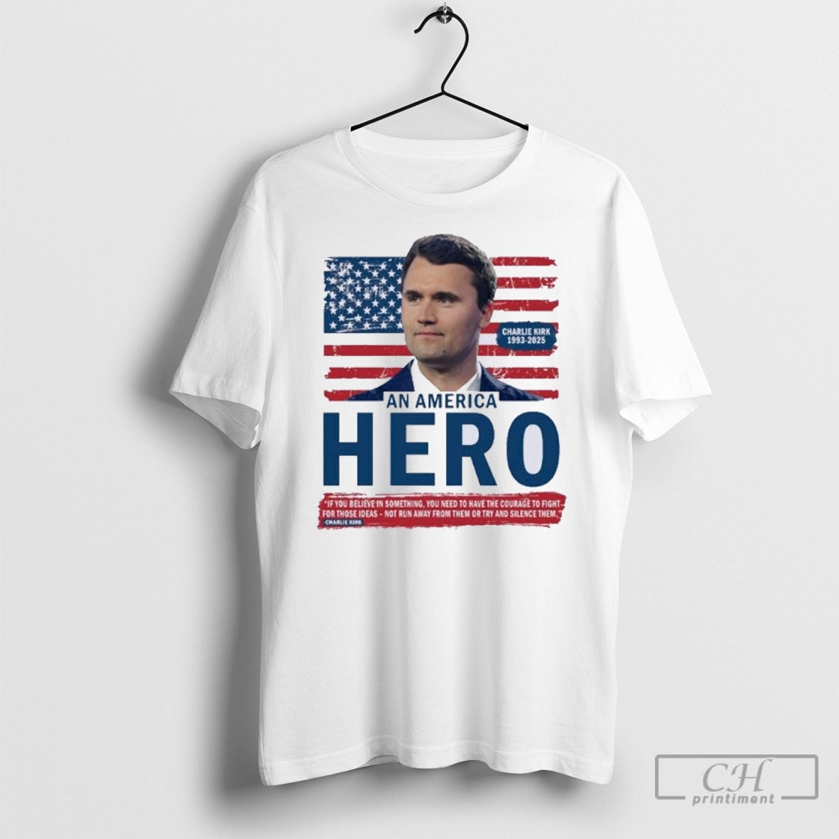 Charlie Kirk American Hero Patriotic Flag