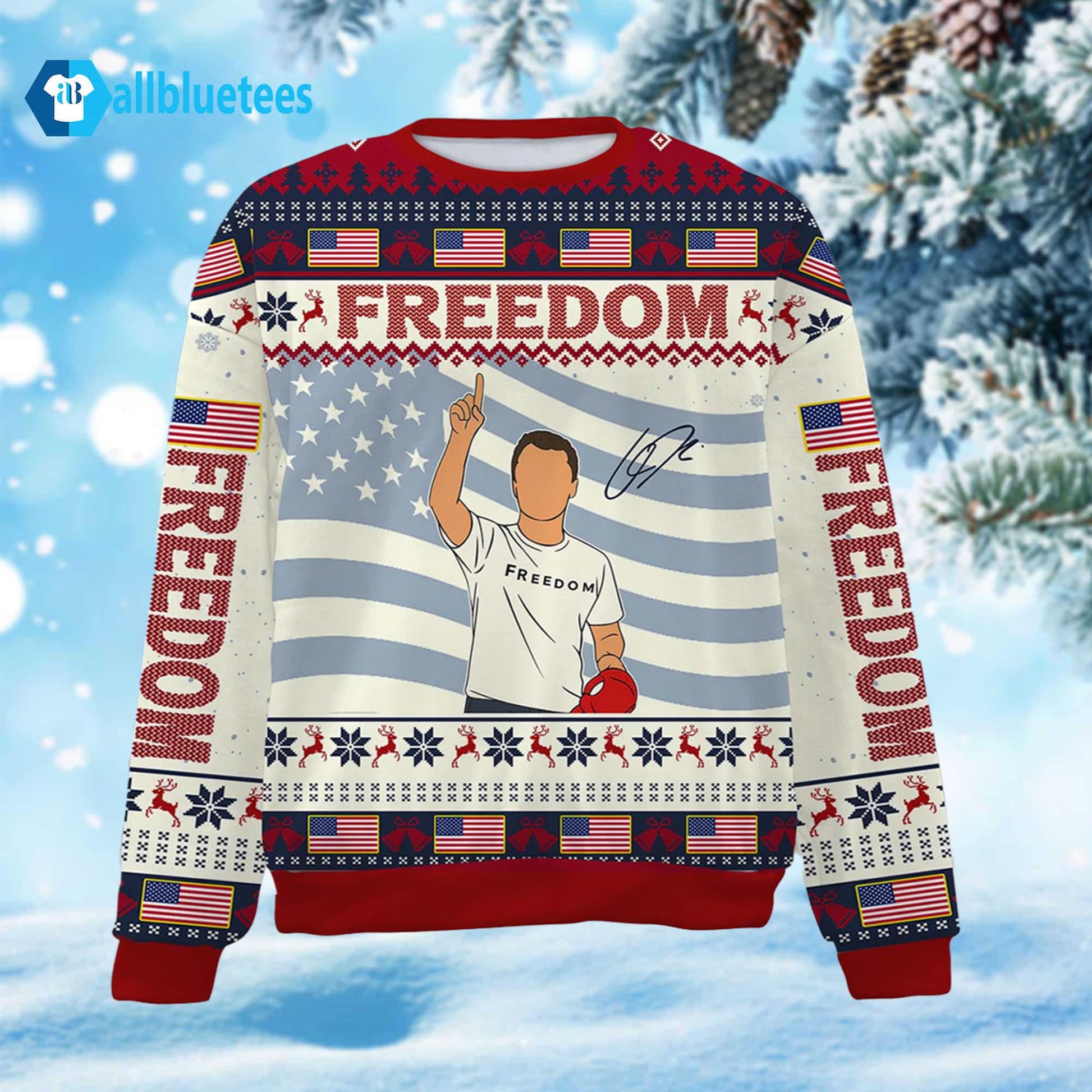 Charlie Kirk Freedom Ugly Christmas Sweater