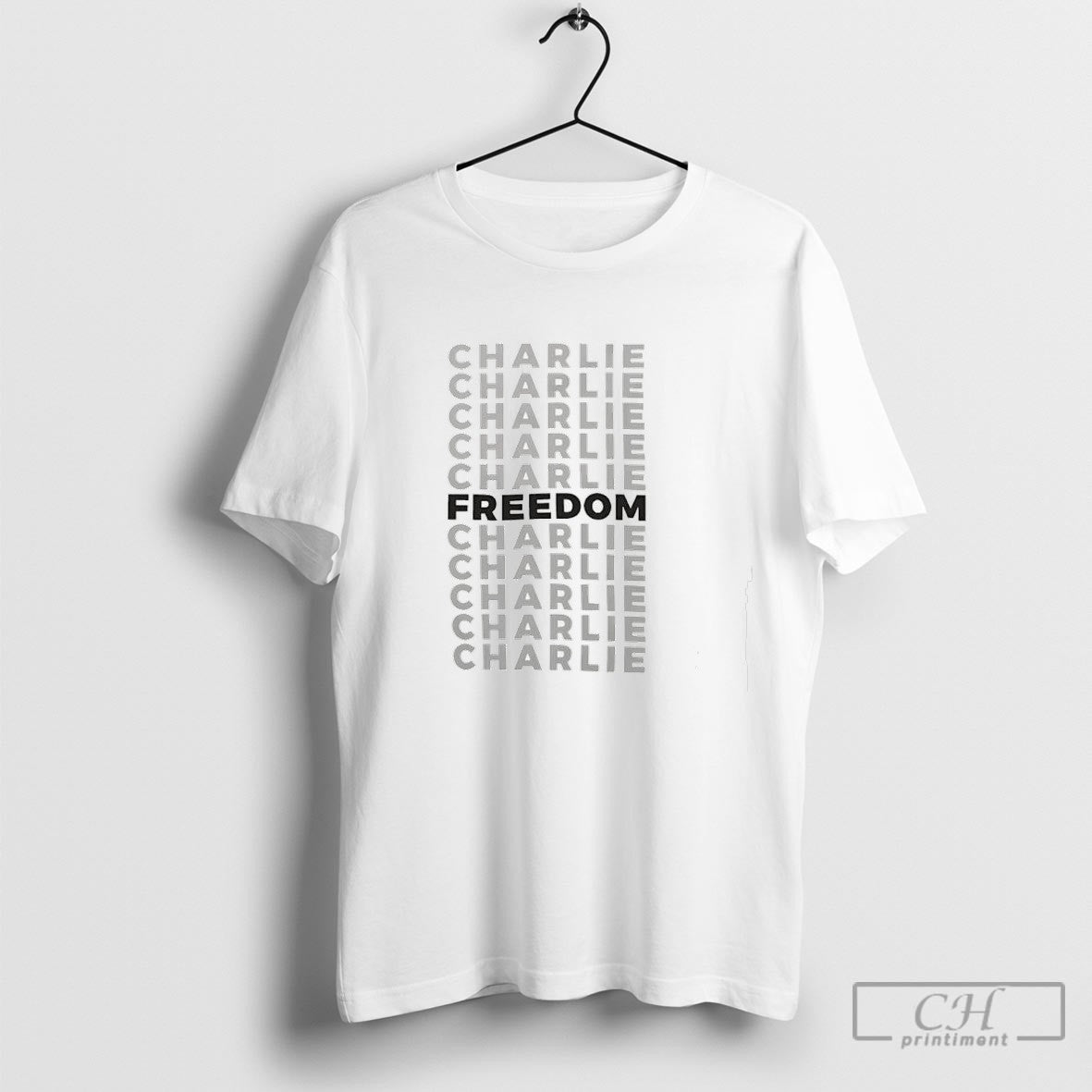 Charlie Kirk Freedom Black Text Shirt Sweater