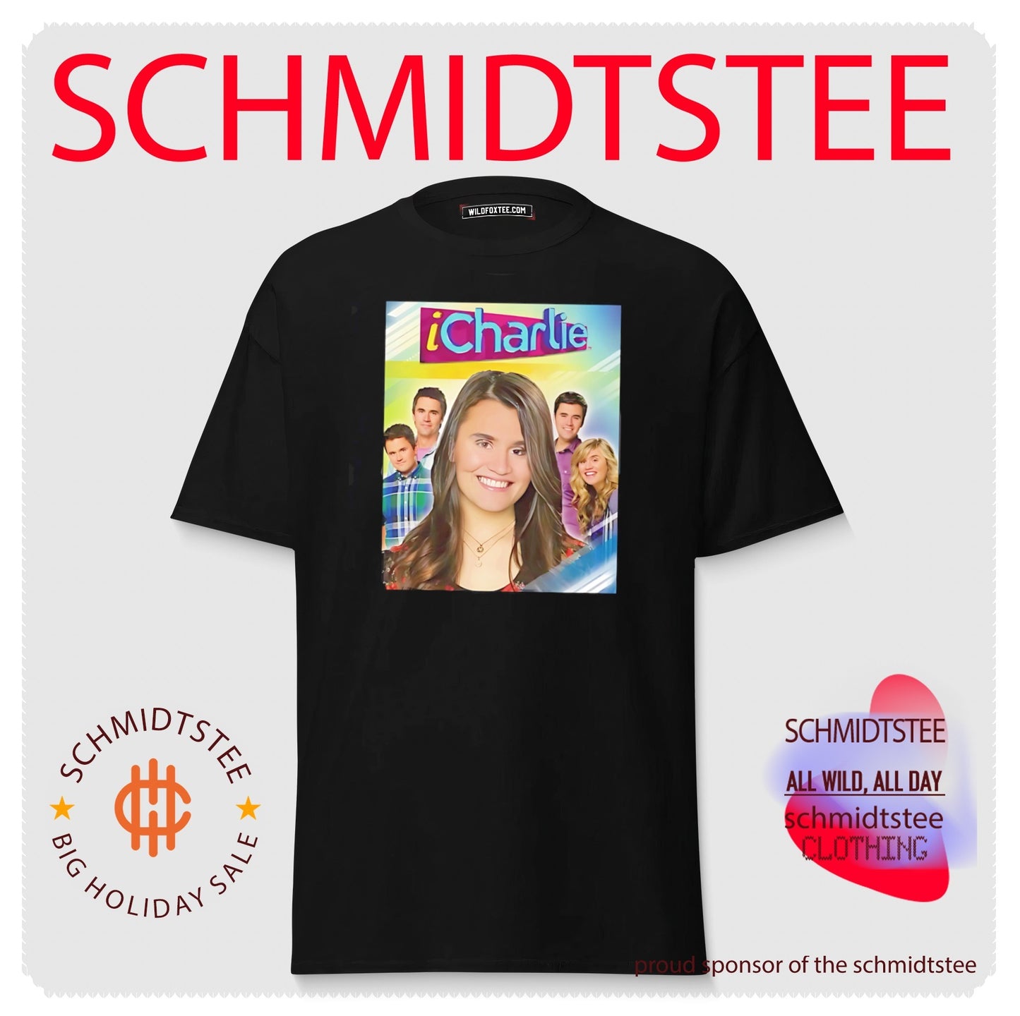 Charlie Kirk iCharlie graphic print meme shirt