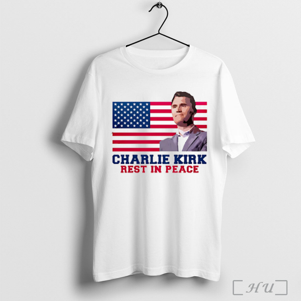 Charlie Kirk Rest In Peace American Flag T Shirt