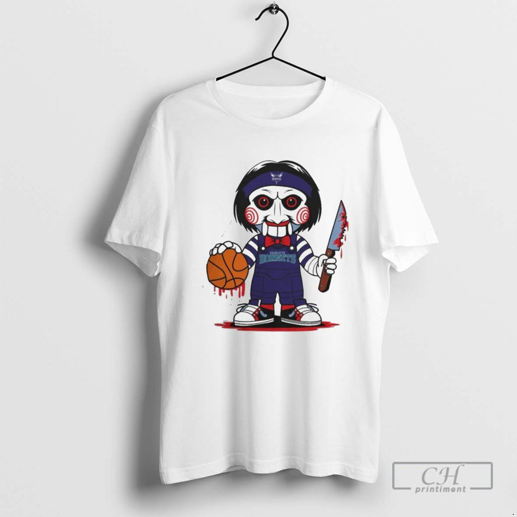 Charlotte Hornets Horror Jigsaw Character Holding Basketball