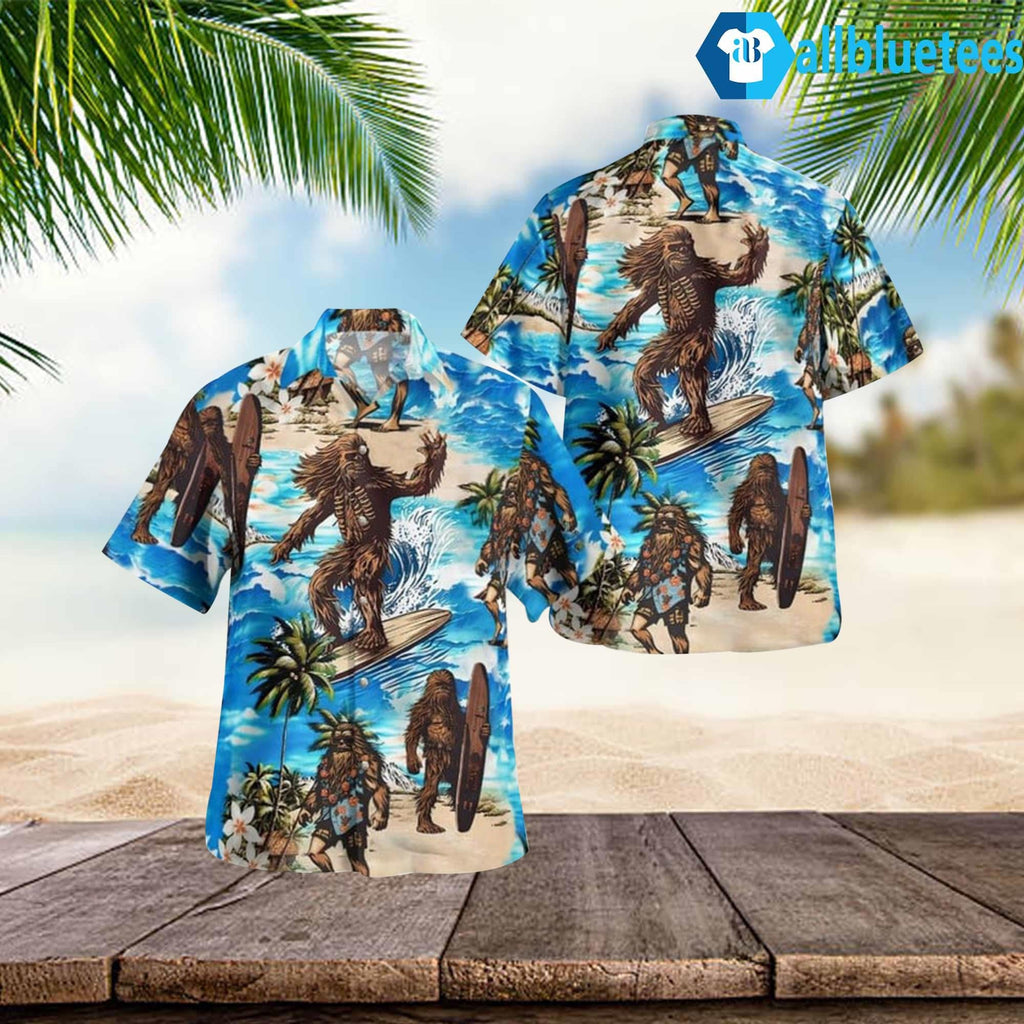 Chewbacca Surfing Beach Hawaiian Shirt