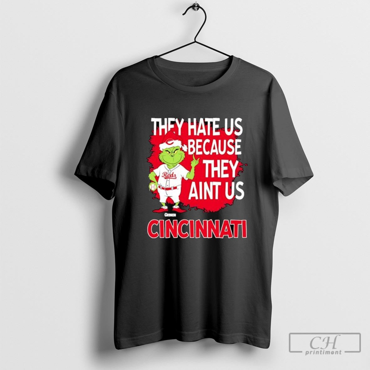 Cincinnati Reds Grinch Christmas They Hate Us Aint Us Shirt Sweater