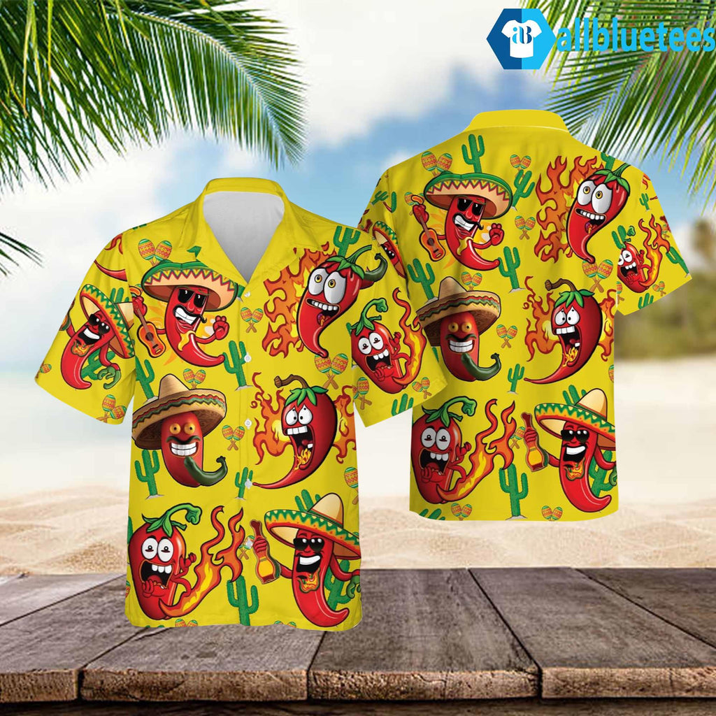 Cinco De Mayo Mexico Cactus Beach Yellow Hawaiian Shirt