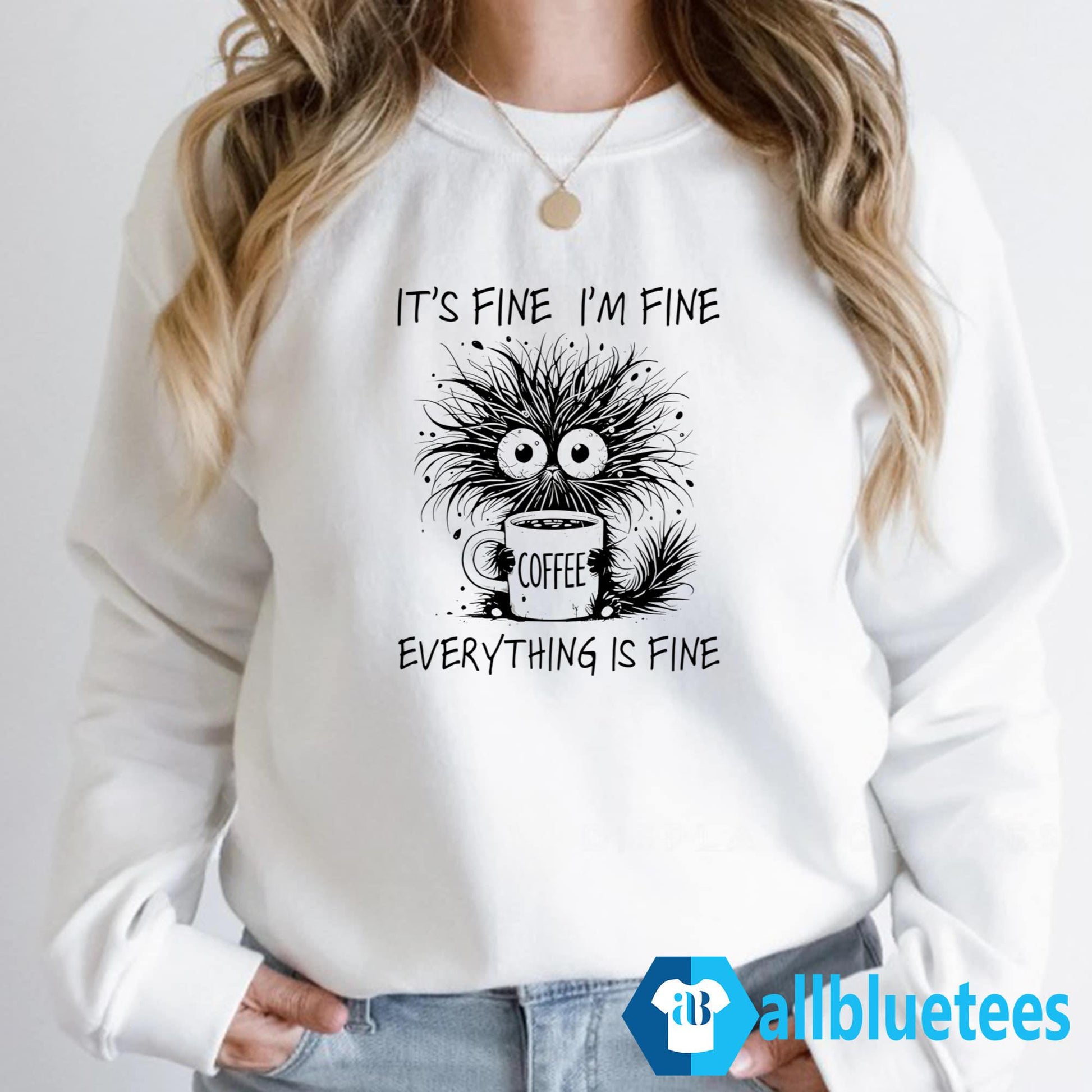 Coffee Cat It’s Fine I’m Fine Everything Is Fine Shirt