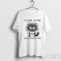 Coffee Cat Its Fine Im Fine Everything Is Fine Shirt Sweater