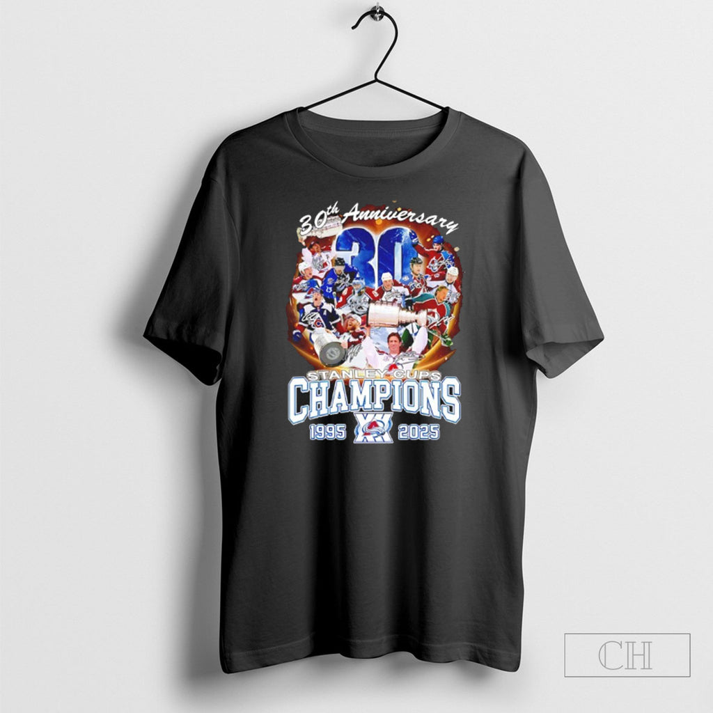 Colorado Avalanche 30th Anniversary 1995 2025 Stanley Cup Champions Signatures Shirt