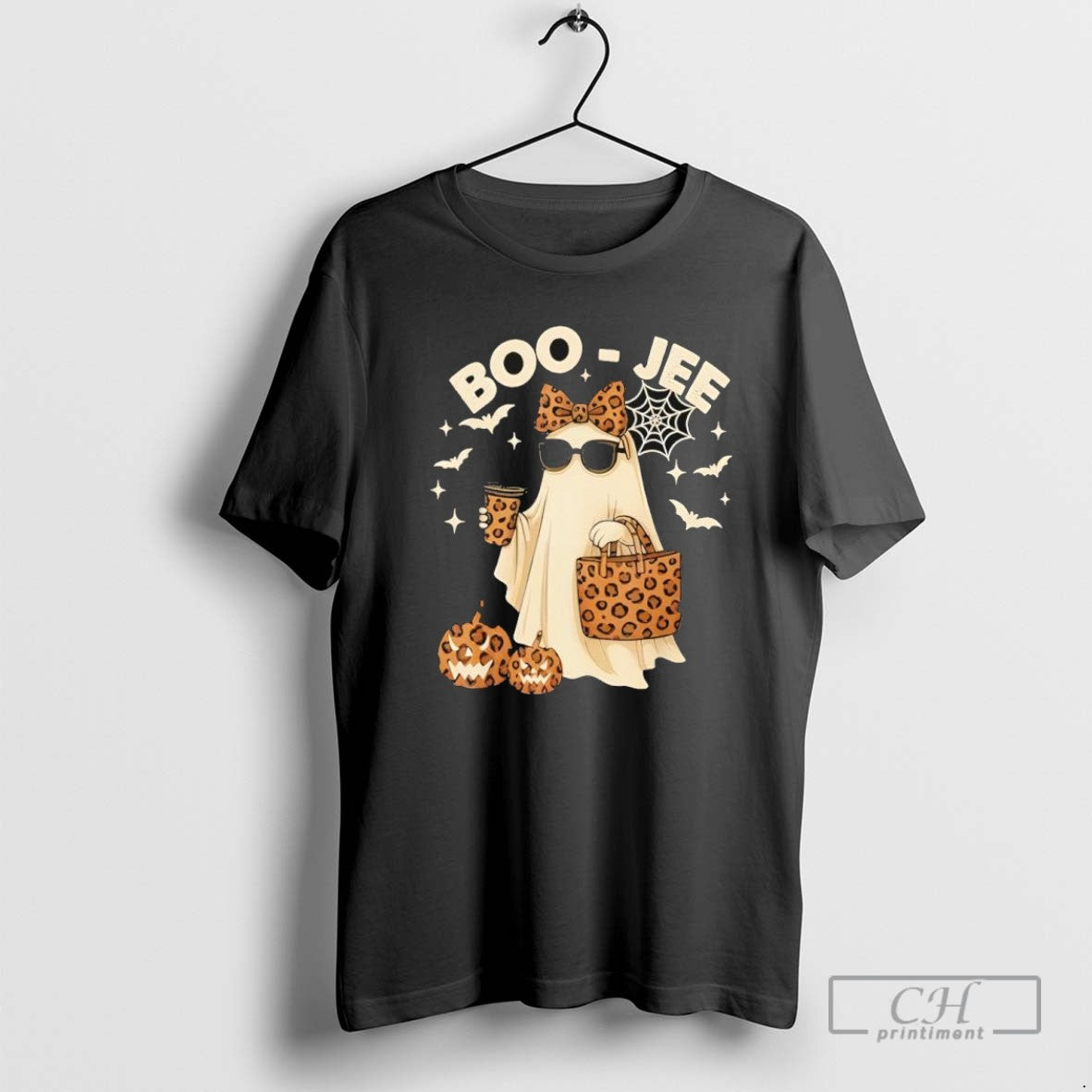 Coquette Leopard Ghost Coffee Boo Jee Halloween Boujee Ghost T Shirt Sweater