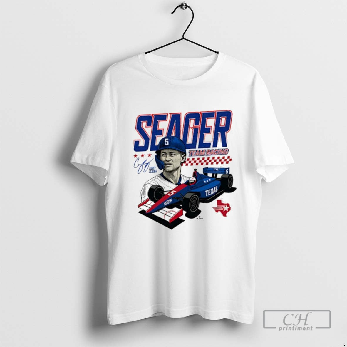 Corey Seager Team Racing Texas Signature Graphic