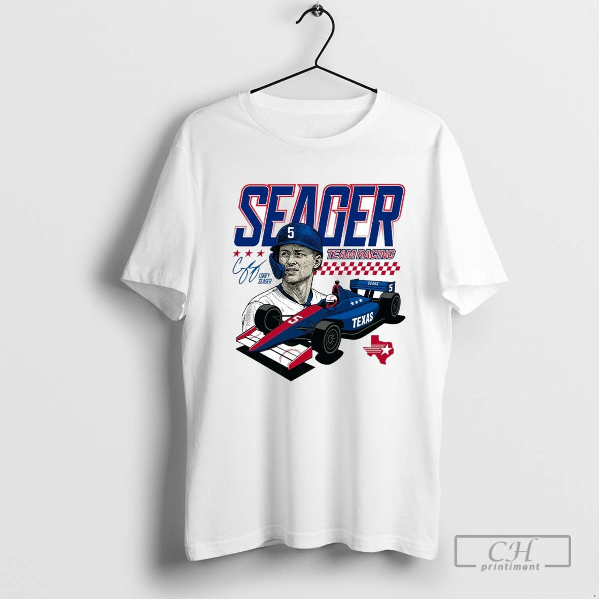 Corey Seager Team Racing Signature Texas Rangers