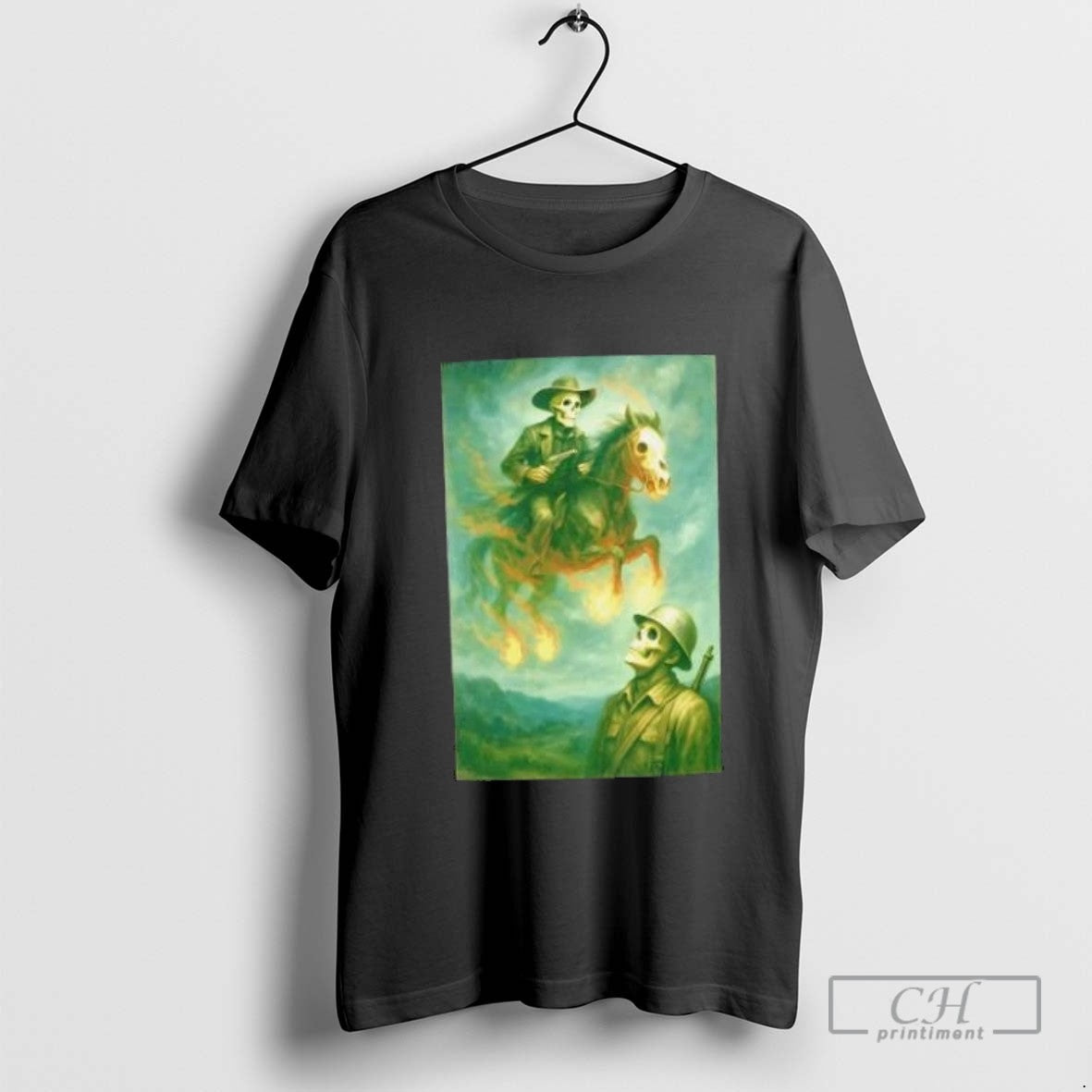 Cowboy Skeleton Ride Horse Graphic T Shirt Sweater