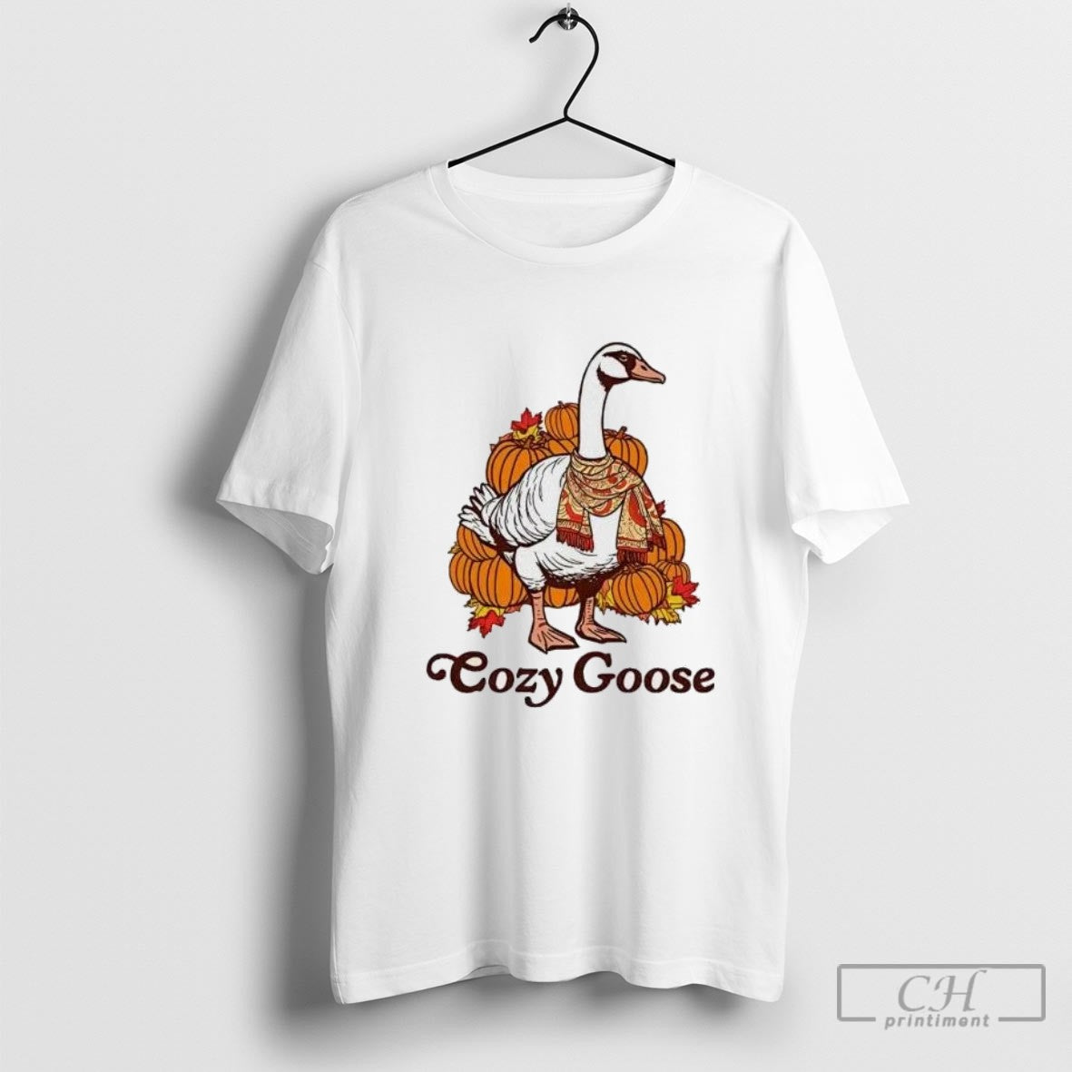 Cozy Goose Pumpkin Halloween Shirt Sweater