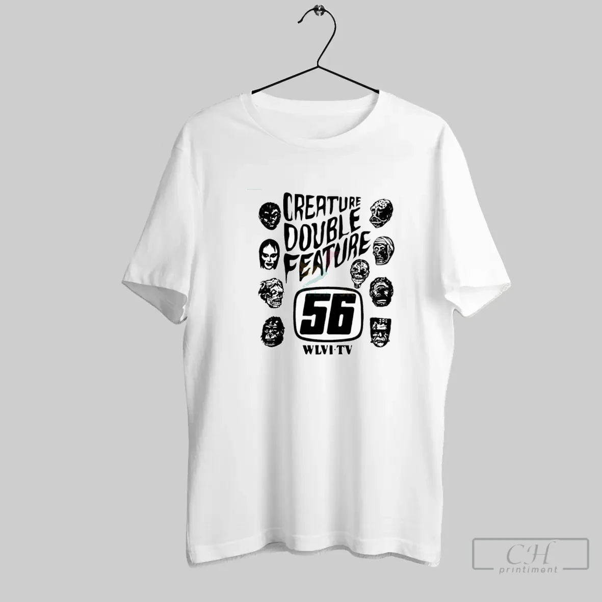 Creature Double Feature Classic Monsters Wlvi Tv 56 T Shirt