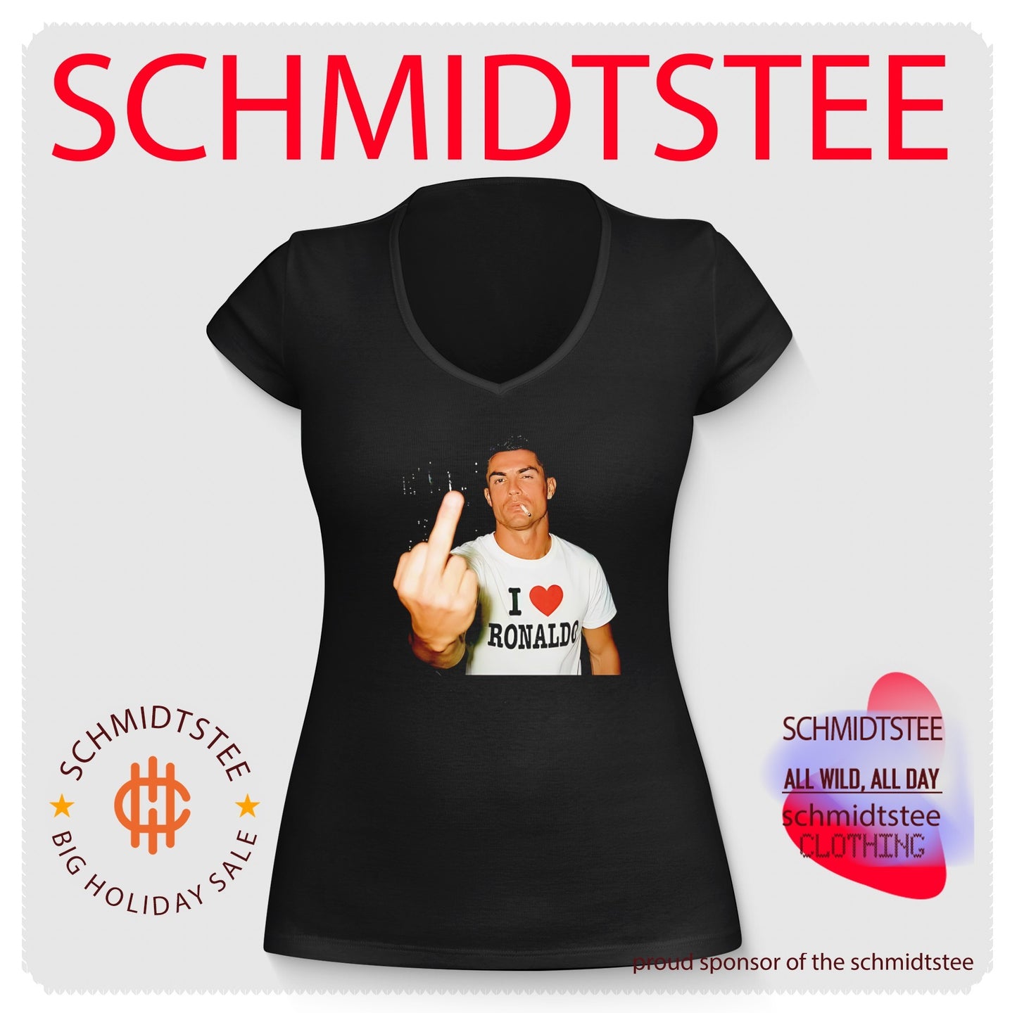Cristiano Ronaldo Middle finger and smoking funny shirt