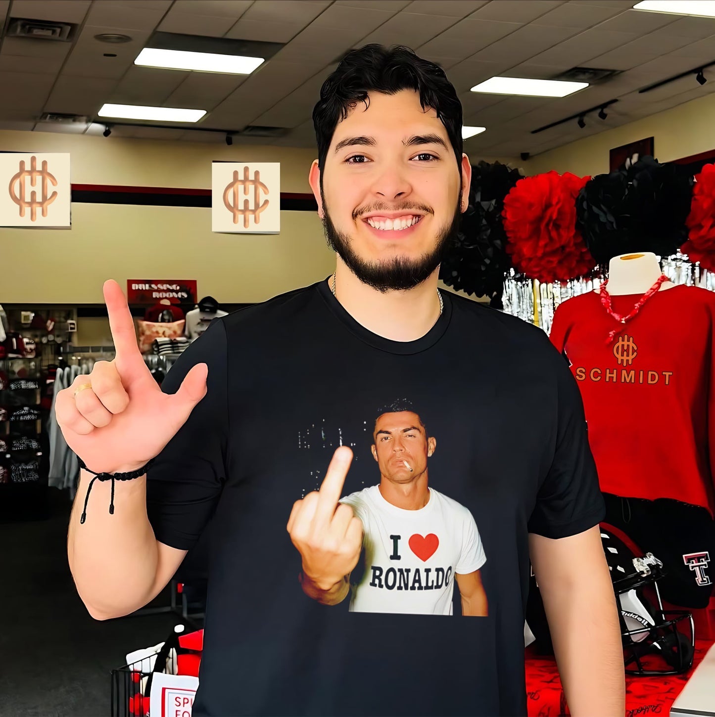 Cristiano Ronaldo Middle finger and smoking funny shirt