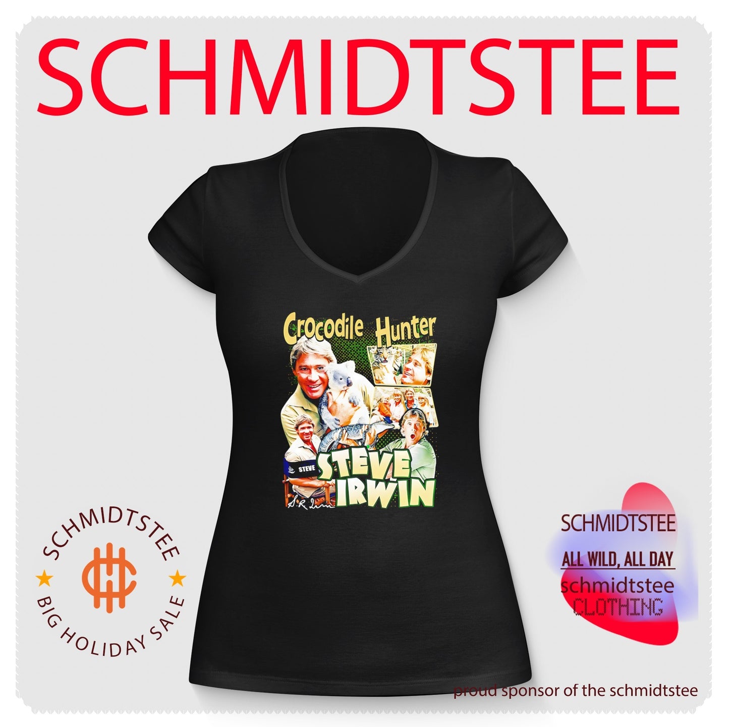 Crocodile hunter Steve Irwin signature graphic shirt