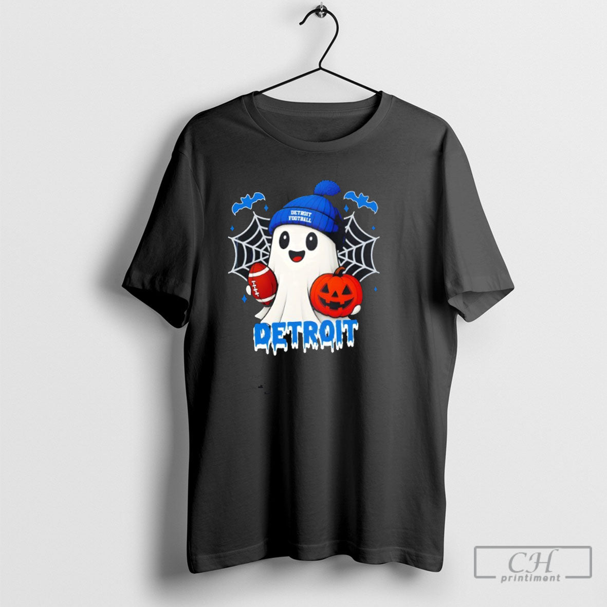 Cute Ghost Football Detroit Lions Happy Halloween