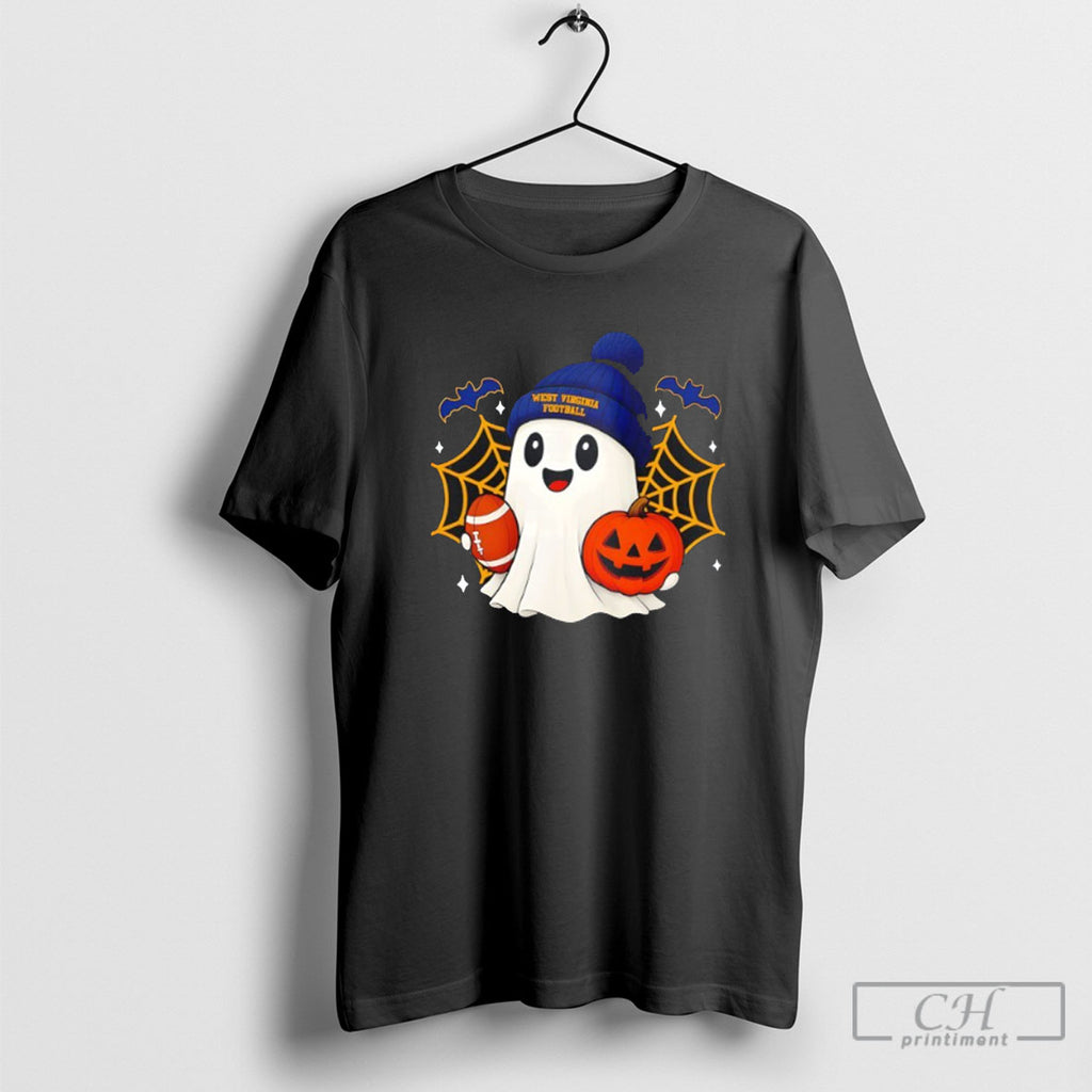 Cute Ghost Football West Virginia Happy Halloween