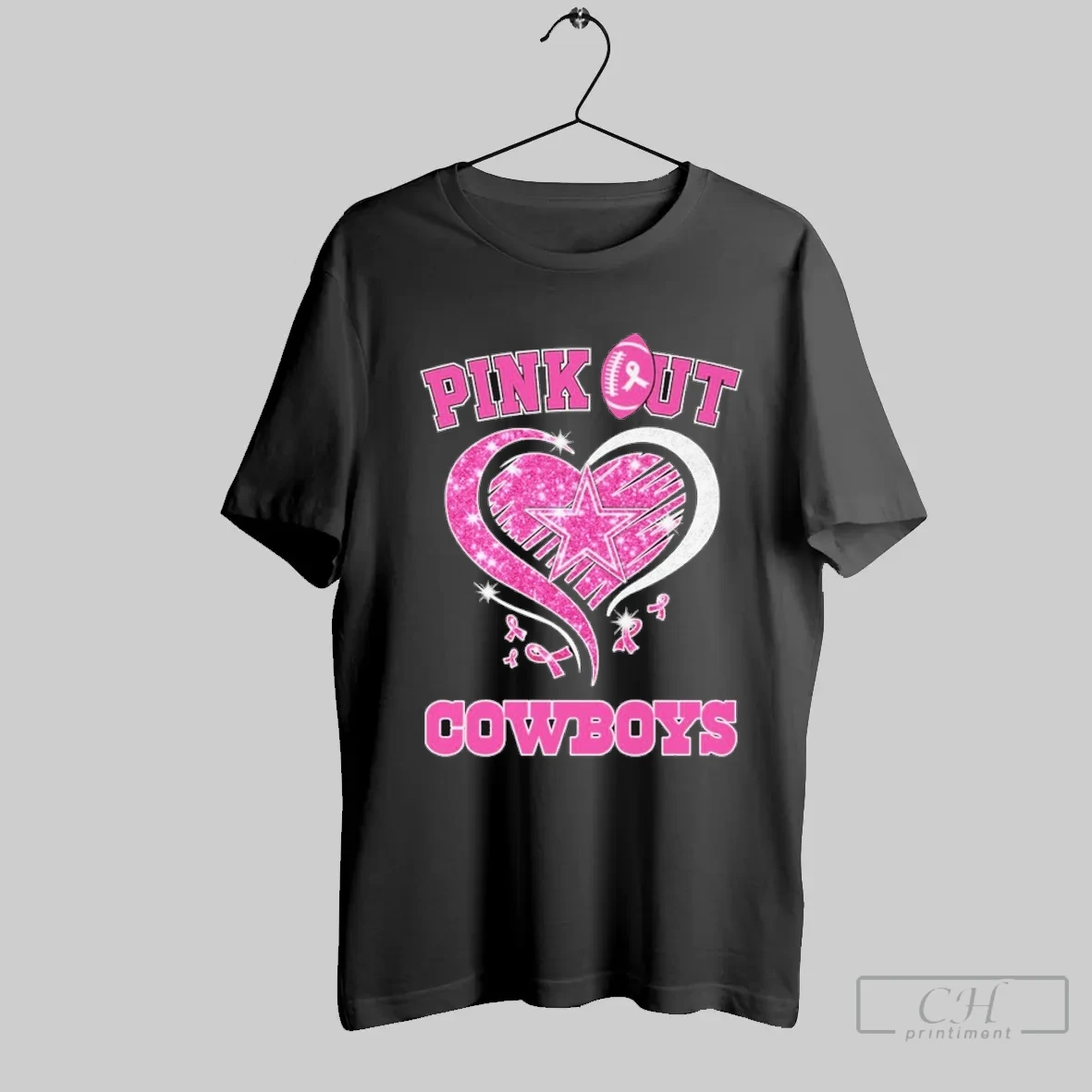 Dallas Cowboys Pink Out Breast Cancer Diamond T Shirt