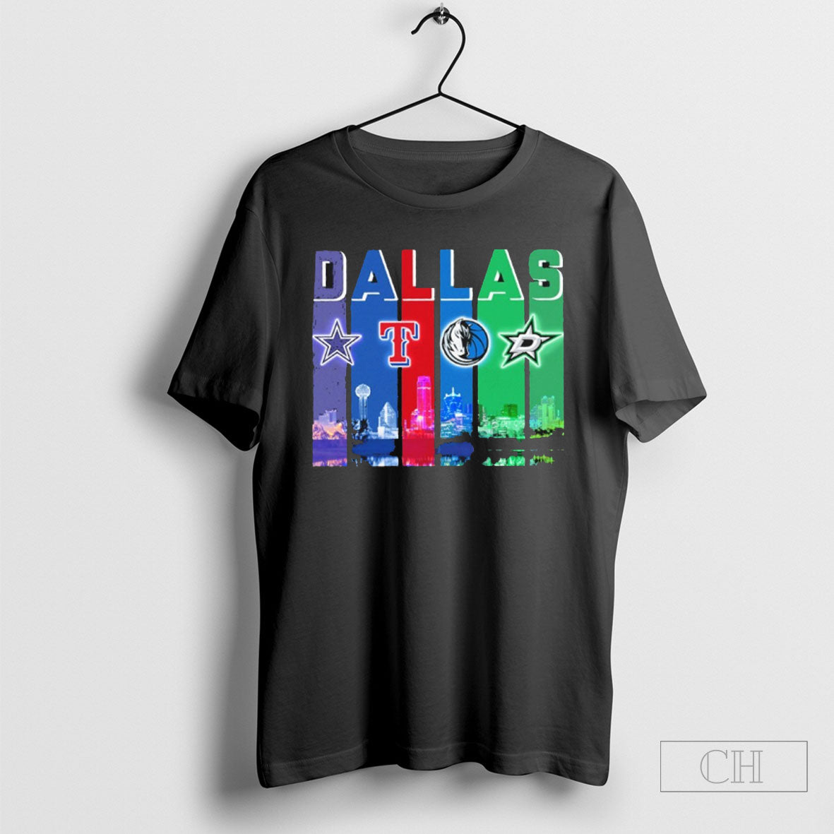Dallas Retro Skyline Sports Teams Logo Shirt