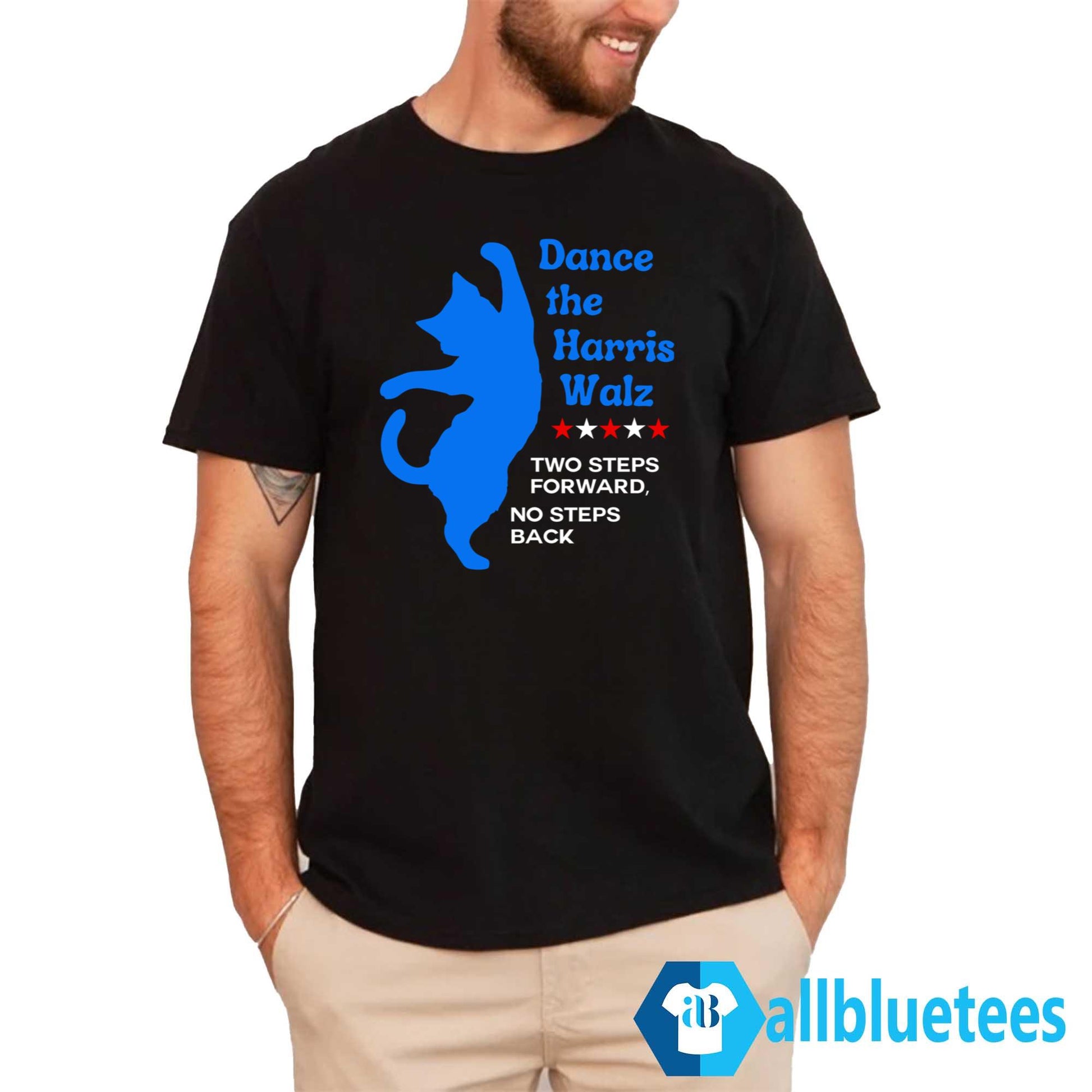 Dance The Harris Walz Two Steps Forward No Steps Back Cat Shirt