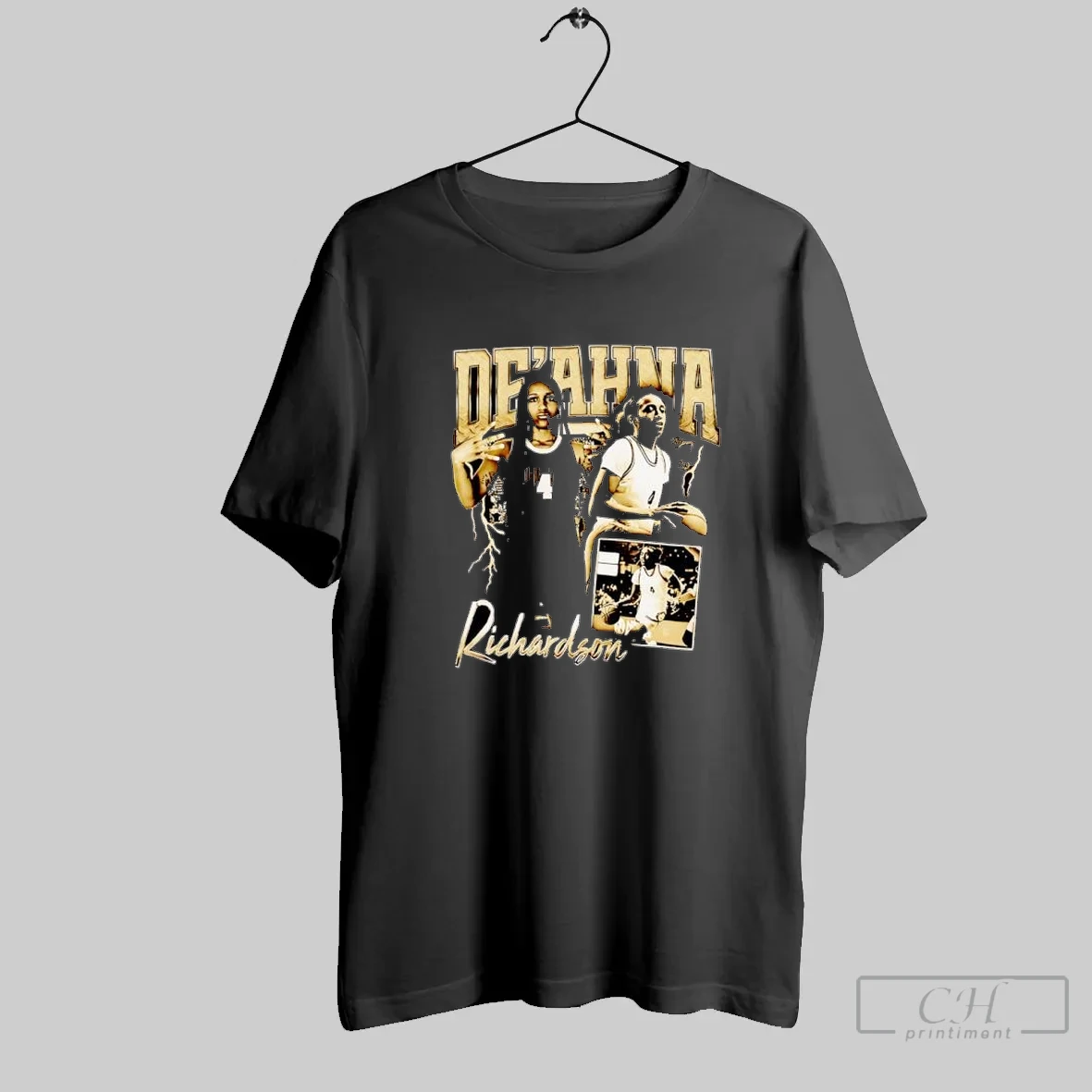 Deahna Richardson 4 Basketball Player Graphic Retro T Shirt