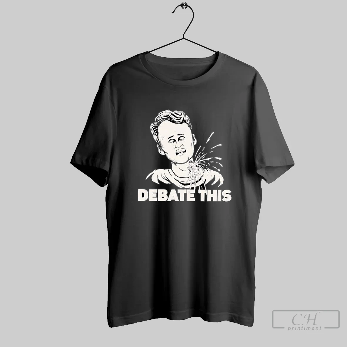 Debate This Black And White Face Graphic T Shirt